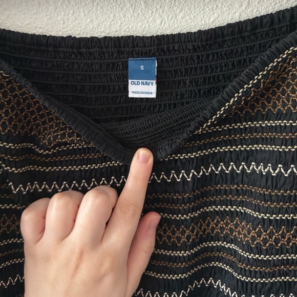 Old Navy | Black Off the Shoulder Puff Sleeve Maxi Dress - Picture 7 of 7